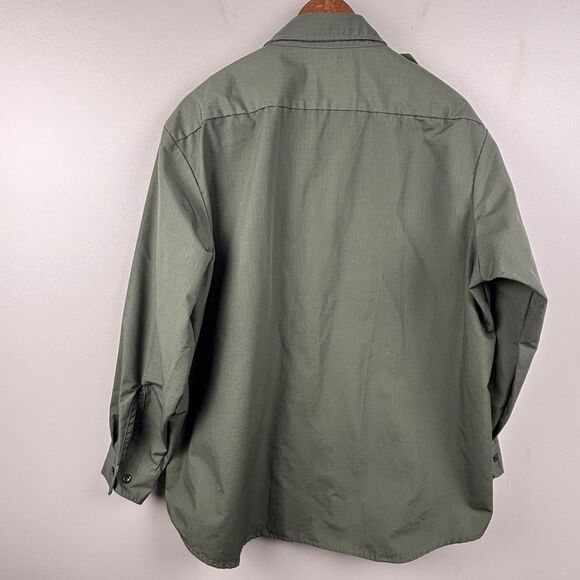 Propper® Men Green Tactical Shirt Large Long Sleeve Milt Work Uniform Button Up - Picture 8 of 9